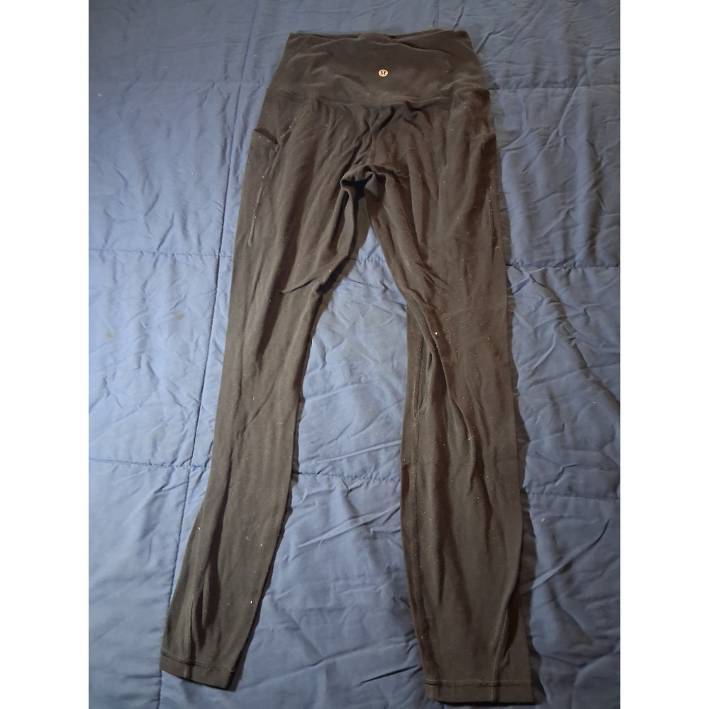 Lululemon Align High-Rise Pant with‎ Pockets 25 Black Leggings Size 4 LW5DCES